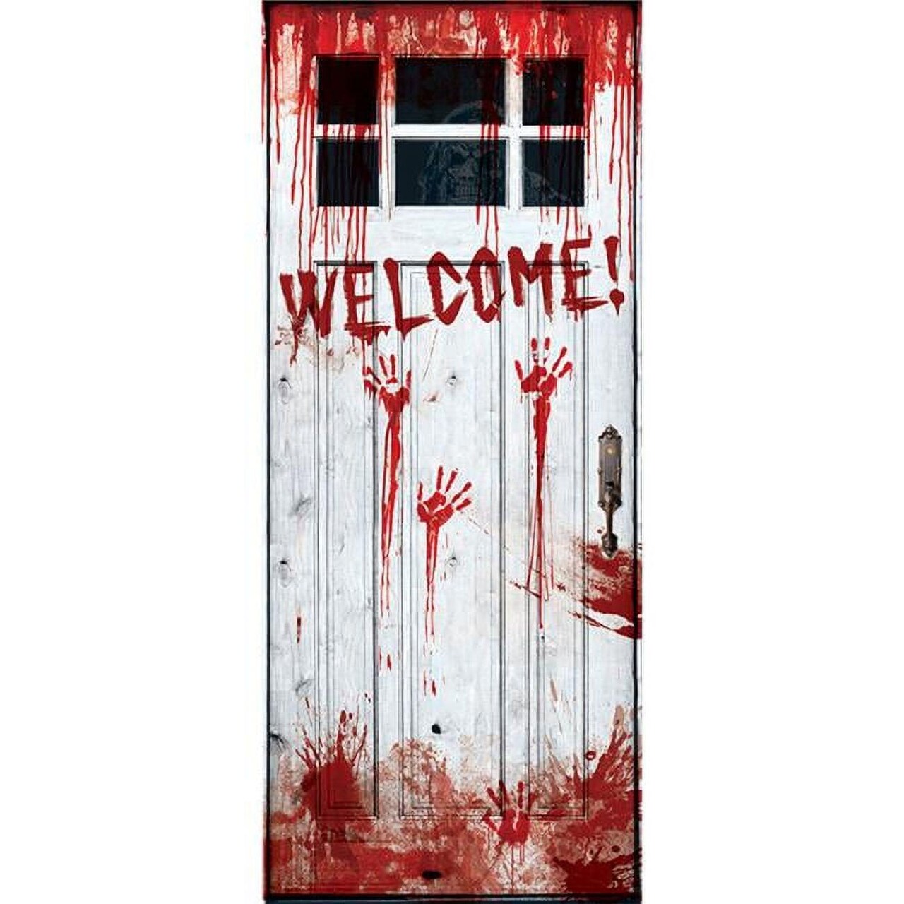 Welcome! Creepy Bloody Door Cover Halloween Decoration 30" x 72" 1/PC